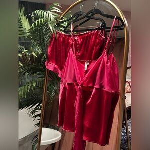 Satin Red Sleepwear Set
